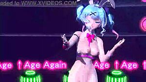 hatsune miku bunny costume nude mod shows huge tits and ass!