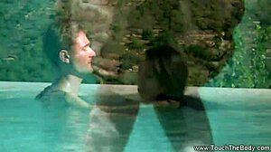 interracial oil massage relaxes asian indian lovers