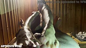 petite latina gives oily footjob in sauna