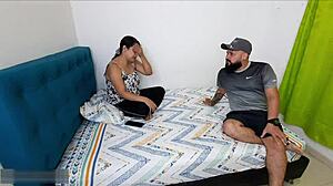 madrastra helps injured stepson and convinces him to fuck her