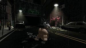 My futanari girlfriend fucked my ass right on the street