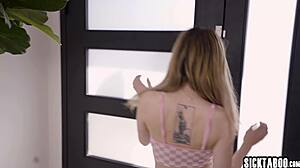 petite teen fucked by horny lesbian milf
