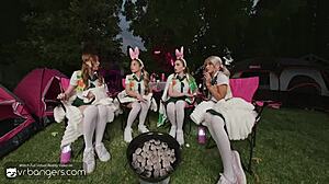 three teen scouts fuck hard in camping orgy