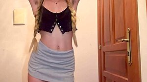 Cute college girl squirts hard with perfect body orgasm