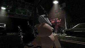 My futanari girlfriend fucked my ass right on the street