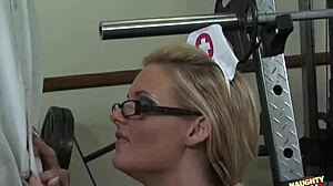 busty blonde nurse gets juicy ass drilled by doctor