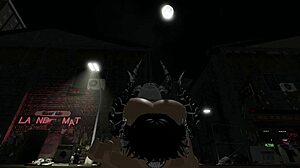 My futanari girlfriend fucked my ass right on the street