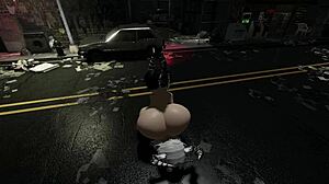 My futanari girlfriend fucked my ass right on the street
