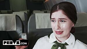 Aspiring flight attendant gets hands-on interview with perv pilot