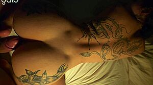 The tattooed brazilian slut took big cock in her wet pussy all night