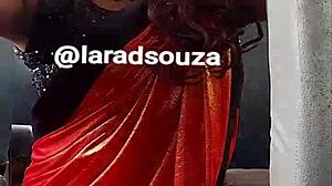 Indian crossdresser slut lara dsouza poses sexy in bus