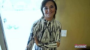 lovely brunette coed sucks hard cock?