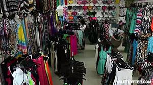 shoplifter winter flynn bends over for officer fingers