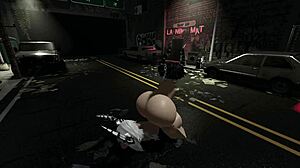 My futanari girlfriend fucked my ass right on the street