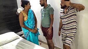 indian friends fuck their cute maid in hardcore threesome
