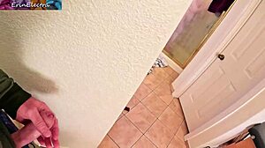 Watching stepmom in the shower stepson gets lucky with creampie