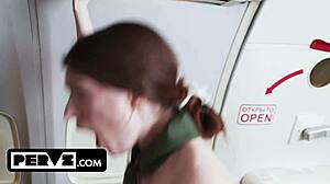 Aspiring flight attendant gets hands-on interview with perv pilot