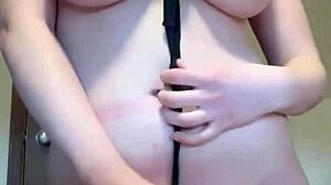 18yo Amateur With Pale Huge Natural Tits Cums Hard