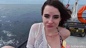 solo brunette darcy dark masturbate on the boat