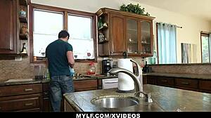 Stepmom Rewards Stepson With Hard Kitchen Fuck