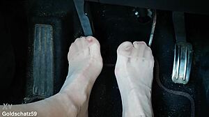 Pumping In Birkenstocks With Nylon Pantyhose And Toes