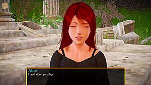 My new family game with redhead teen in action
