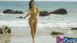 Fake Big Tits Milf Latina Model Cj Sparxx Hot Posing In Sexy Bikini Outdoor