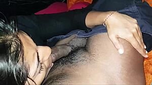 college student receives blowjob from her classmate friend