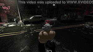 My futanari girlfriend fucked my ass right on the street