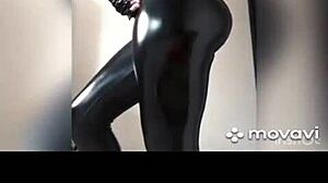 amazing ass in leather leggings and latex