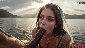 I lifted up this brides dress and fucked her tight pussy deep ai