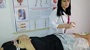 A real nurses blowjob surprised by the patients erection