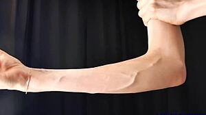 european milf shows hand veins fetish