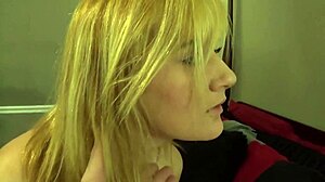 Handjob fifi foxx gives against the wall