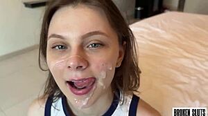 my sexy neighbor is going crazy her tiny 18+ pussy can barely fit that cock