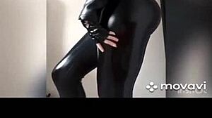 amazing ass in leather leggings and latex
