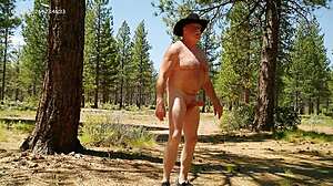 naked in the pines with sheer outfit