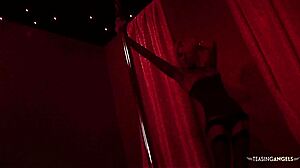 A blonde milf stripper sucks and fucks friends in club