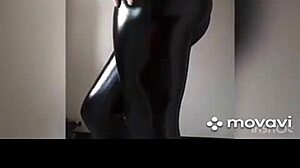 amazing ass in leather leggings and latex