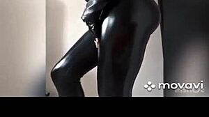 amazing ass in leather leggings and latex