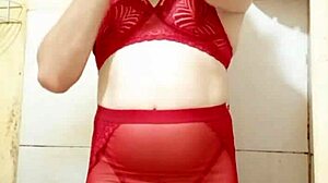 cdzinha de lingerie mostra seu pintinho
