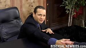 you will love your first bisexual threesome with strapon and humiliation