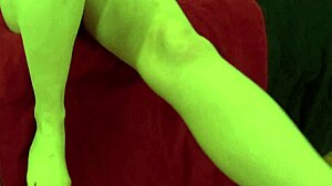 Handjob fifi foxx gives against the wall
