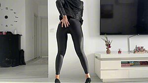 slut in leather jacket gets doggy and sucks