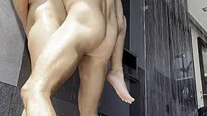 Homemade real couple intense passionate shower sex
