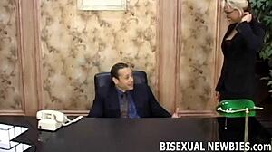 you will love your first bisexual threesome with strapon and humiliation