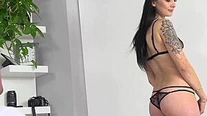 Want to see this brunette fucked hard during photoshoot