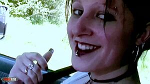 Lou-Ann The Gothic Brunette Hitchhiker Pays For Ride Using Hardcore Anal Sex And Blowjob
