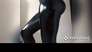 amazing ass in leather leggings and latex