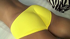 yellow lingerie trans fingers asian ladyboy ass
